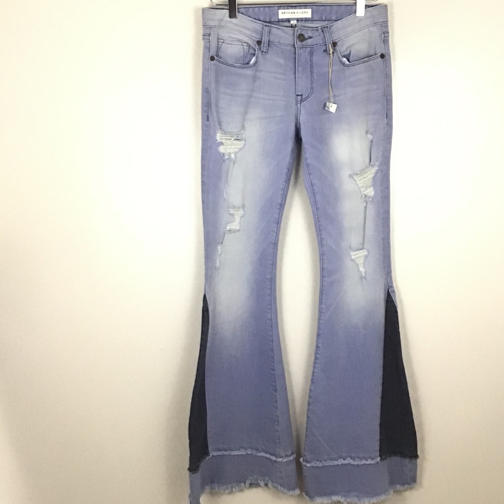 Artisan de Luxe Distress Frayed Flare Bell Bottom FIRM ON PRICE